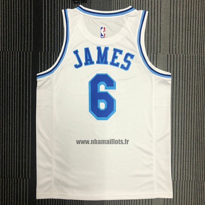 Maillot Los Angeles Lakers LeBron James NO 6 Classic 2019-20 Blanc